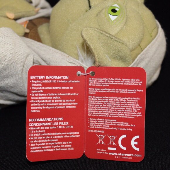 Disney Star Wars Yoda Talking Plush Soft Stuffed Clip On Doll Movie Sounds NEW - Picture 9 of 9